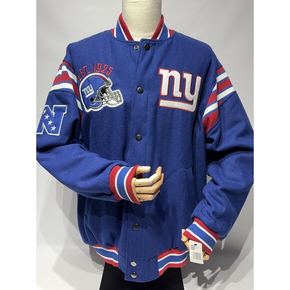 NWT New York Giants Men's G-III Challenger Reversible Letterman Jacket Size L - Picture 5 of 16